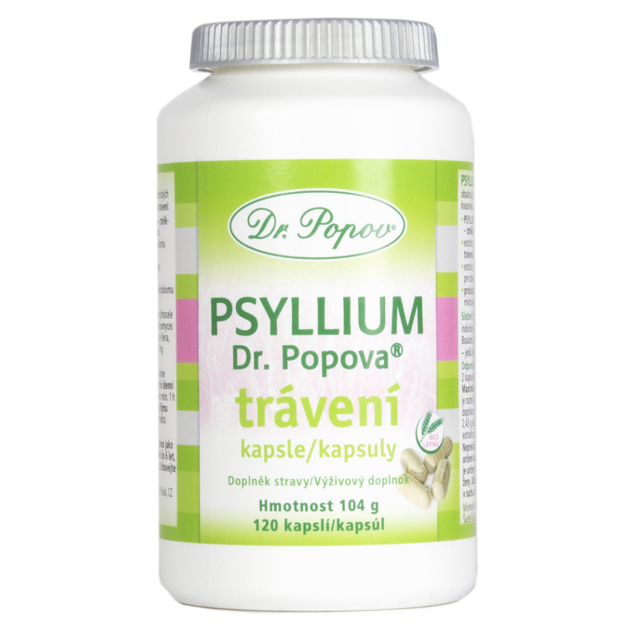 Dr. Popov Psyllium trávení kapsuly na podporu trávenia 120 cps kúpite na Mojalekaren.sk