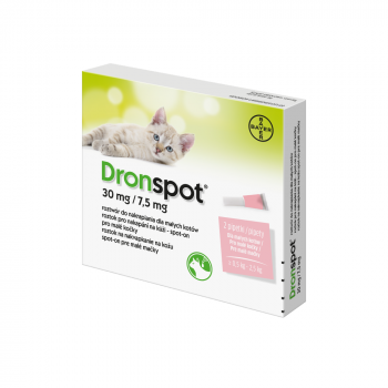 DRONSPOT 30 mg/7,5 mg spot-on pre malé mačky 2x0,35 ml
