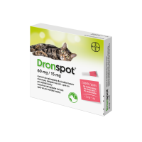 DRONSPOT 60 mg/15 mg spot-on pre stredné mačky 2x0,75 ml DRONSPOT 60 mg/15 mg spot-on pre stredné mačky 2x0,75 ml