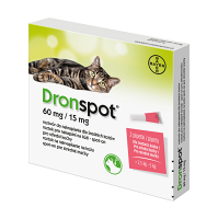 DRONSPOT 60 mg/15 mg spot-on pre stredné mačky 2x0,75 ml