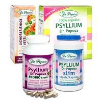 DR. POPOV Psyllium, psyllicol, grepavit a bylinné kvapky