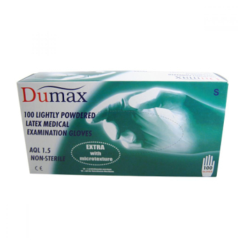 DUMAX vyšetrujúci latexové nesterilné púdrové rukavice XS / 100ks