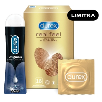 DUREX Real feel 16 kusov + Originals silicone lubrikačný gél 50 ml ZADARMO