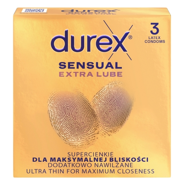 Durex Sensual Extra Lube kondómy 3 ks
