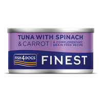 FISH4DOGS Konzerva pre psov Finest tuniak s mrkvou a špenátom 85 g