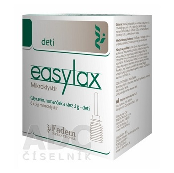 EASYLAX Mikroklystír pre deti glycerín, rumanček a slez 6x3 g