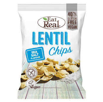 EAT REAL Lentil Chips s morskou soľou 40 g BEZ lepku