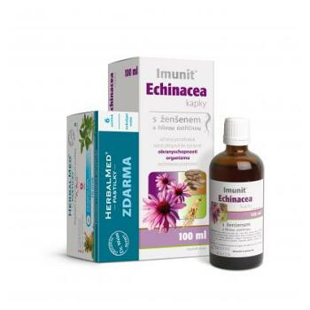 Imunit Echinaceové kvapky s ženšenom a hlivou ustricovou 100 ml + pastilky HerbalMed