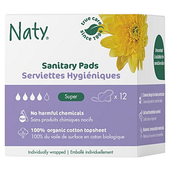 ECO BY NATY Dámske vložky Super 12 ks (Prírodné menštruačné vložky)