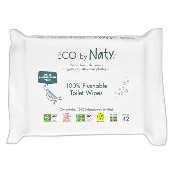 ECO BY NATY Vlhčené splachovateľné obrúsky s funkciou toaletného papiera bez vône 42 ks (Detské vlhčené obrúsky)