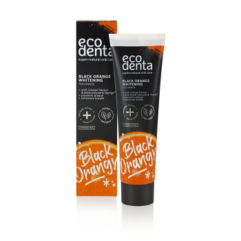 ECODENTA Čierna bieliaca zubná pasta s pomarančovou príchuťou 100 ml (Prírodná zubná hygiena) - Bieliace, Prírodné