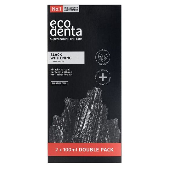 ECODENTA Čierna zubná pasta na bielenie zubov 2 x 100 ml