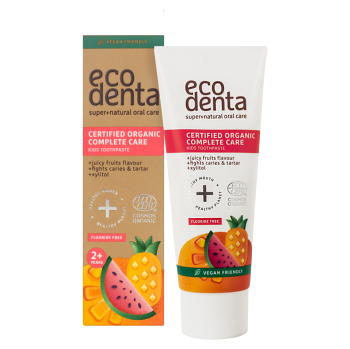 ECODENTA Certifikovaná detská pasta s príchuťou šťavnatého ovocia 75 ml (Prírodná zubná hygiena) - Prírodné - obrázok 1/2