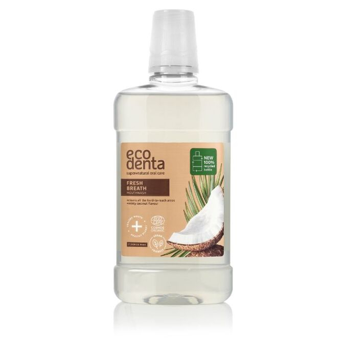ECODENTA Ústna voda s kokosom, aloe vera a mätovým olejom 500 ml