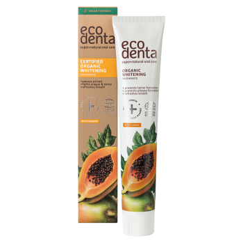 ECODENTA Certifikovaná organická zubná pasta bieliaca Papaya 75 ml (Prírodná zubná hygiena) - Prírodné - obrázok 1/2