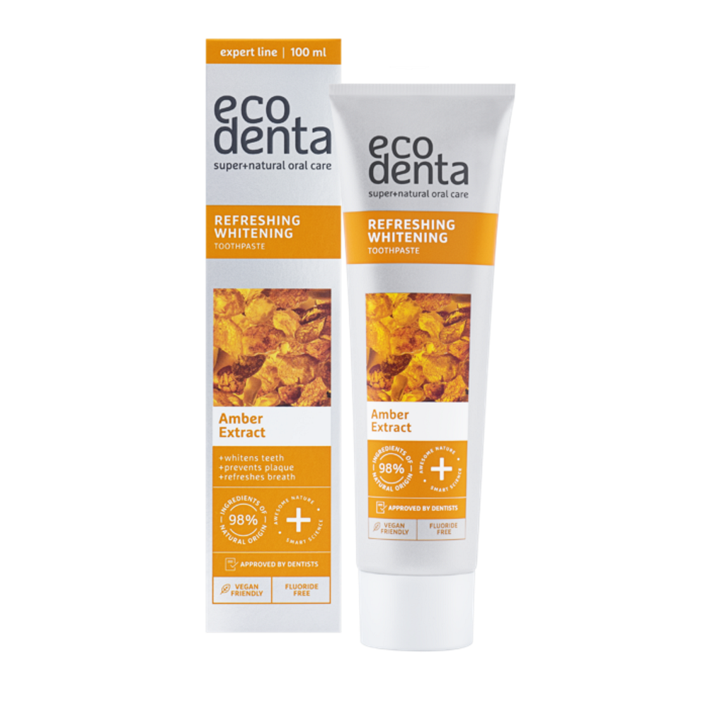 ECODENTA Osviežujúca bieliaca zubná pasta s extraktom z jantáru 100 ml