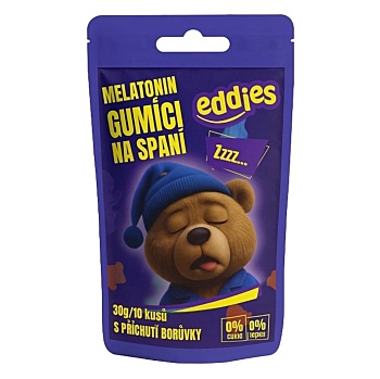 EDDIES Gumídci na spánok s melatonínom cestovné balenie 10 kusov (Na spánok) - Viaczložkové