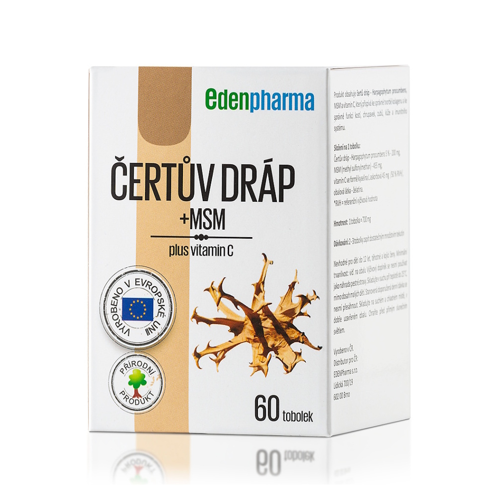 EDENPHARMA Čertov pazúr + MSM plus vitamín C 60 kapsúl kúpite na Mojalekaren.sk