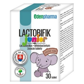 EDENPHARMA Lactobifik junior žuvacie tablety príchuť kola 30 ks