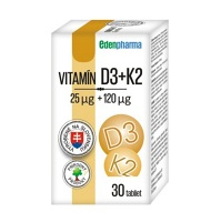 EDENPHARMA Vitamín D3 + K2 tablety 30 ks