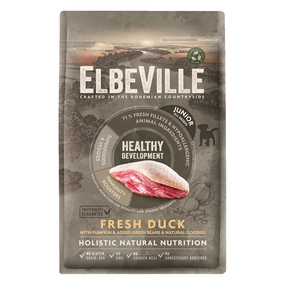 E-shop ELBEVILLE Healthy Development Fresh Duck granule pre šteňatá 1 ks, Hmotnosť balenia (g): 11,4 kg