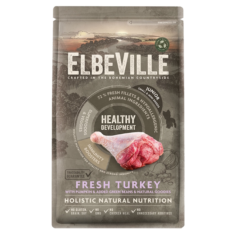 E-shop ELBEVILLE Healthy Development Fresh Turkey granule pre šteňatá 1 kus, Hmotnosť balenia (g): 1,4 kg