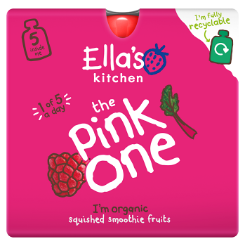 ELLA&apos;S KITCHEN PINK ONE ovocné smoothie s dračím ovocím BIO 90 g x 5 kusov (Desiatové kapsičky) - BIO - obrázok 1/2