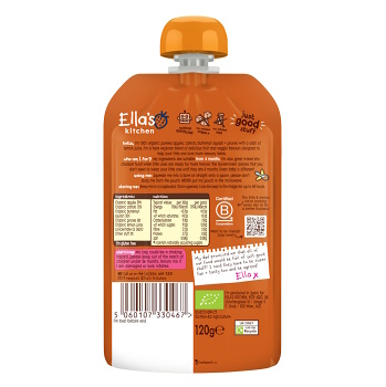 ELLA&apos;S KITCHEN Tekvica mrkva jablko a slivka BIO 120 g (Desiatové kapsičky) - BIO - obrázok 2/2