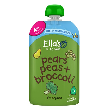 ELLA&apos;S KITCHEN Hruška hrášok a brokolica BIO 120 g (Desiatové kapsičky) - BIO - obrázok 1/2
