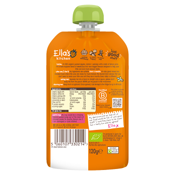 ELLA&apos;S KITCHEN Mrkva jablko a paštrnák BIO 120 g (Desiatové kapsičky) - BIO - obrázok 2/2
