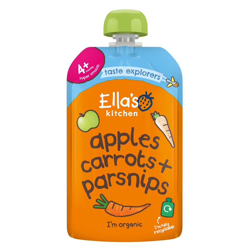 ELLA'S KITCHEN Mrkva jablko a paštrnák BIO 120 g