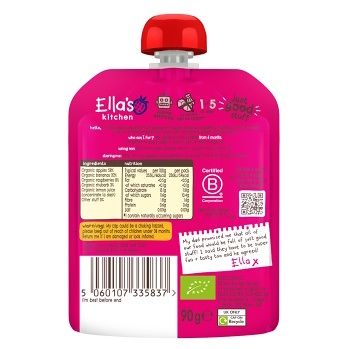 ELLA&apos;S KITCHEN PINK ONE ovocné smoothie s dračím ovocím BIO 90 g (Desiatové kapsičky) - BIO - obrázok 2/2