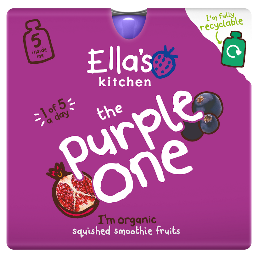 ELLA'S KITCHEN Purple one ovocné pyré s čiernymi ríbezľami BIO 90 g x 5 kusov