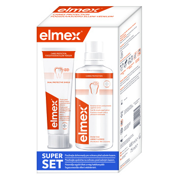 ELMEX Caries Protection ústna voda 400 ml + Zubná pasta 75 ml