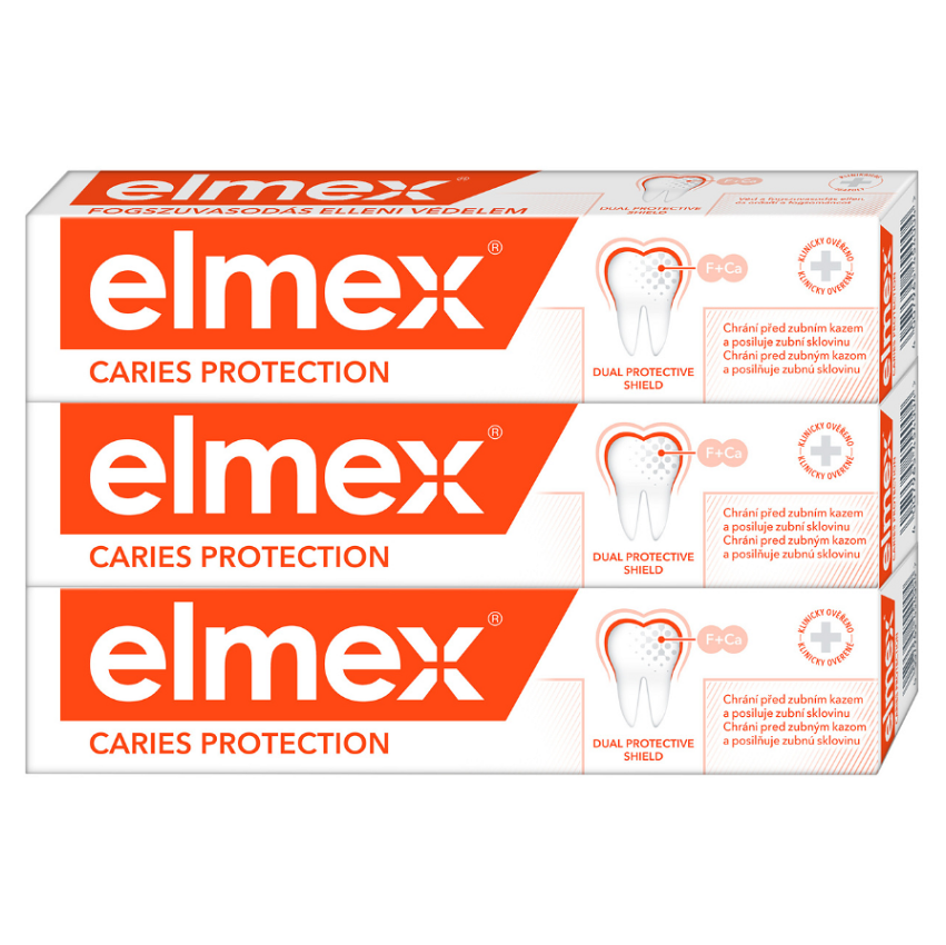 ELMEX Caries Protection zubná pasta proti zubnému kazu triopack 3 x 75 ml