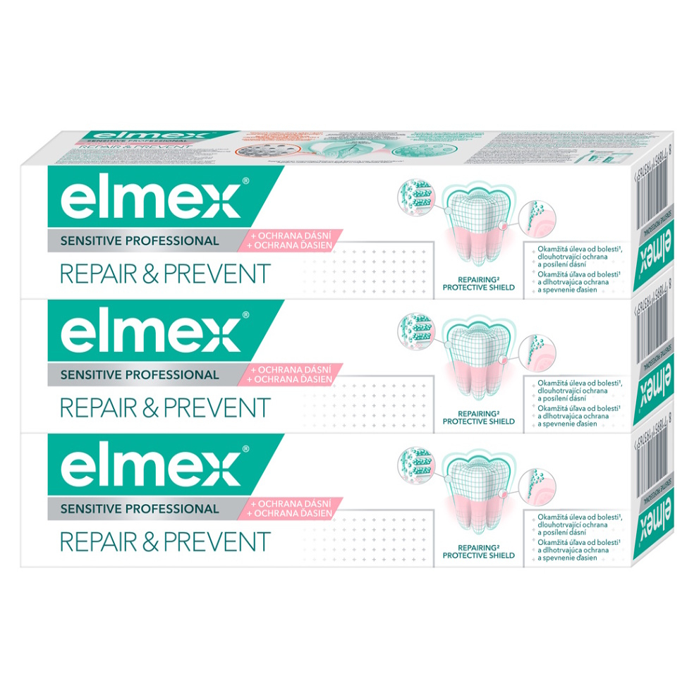 Elmex Sensitive Professional Repair & Prevent zubná pasta pre citlivé zuby 3x75 ml kúpite na Mojalekaren.sk