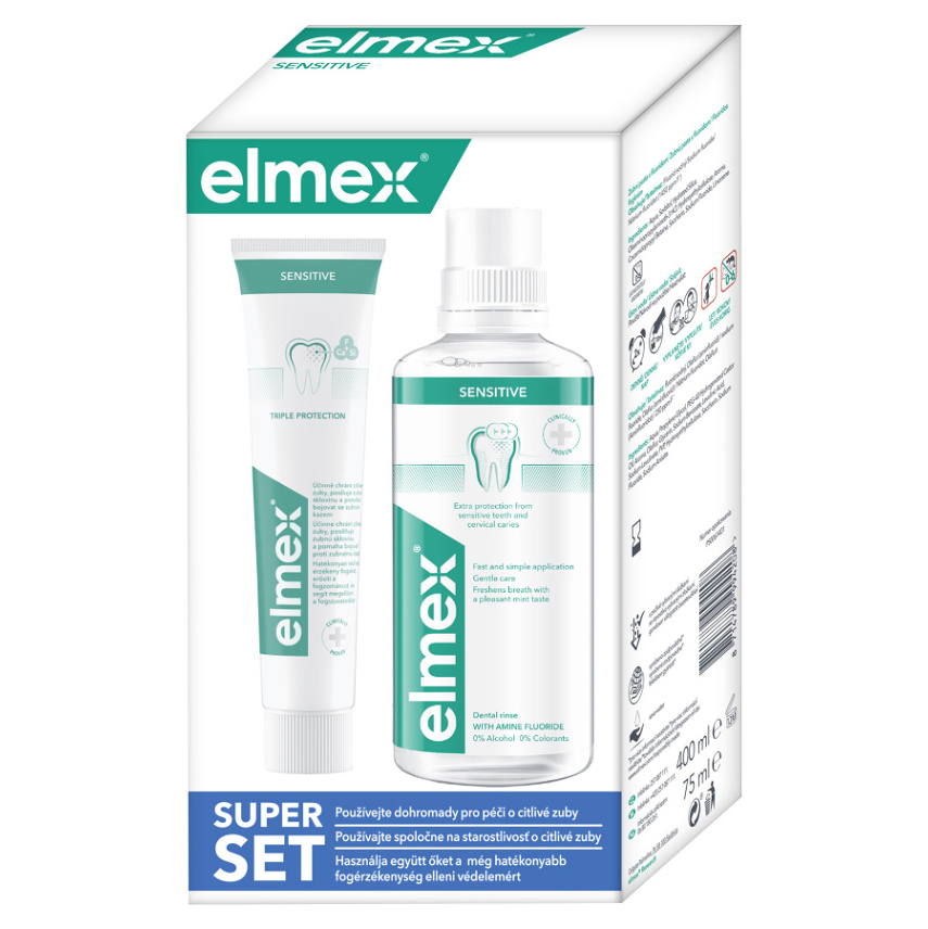 ELMEX Sensitive ústna voda 400 ml + Zubná pasta 75 ml kúpite na Mojalekaren.sk