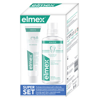 ELMEX Sensitive ústna voda 400 ml + Zubná pasta 75 ml