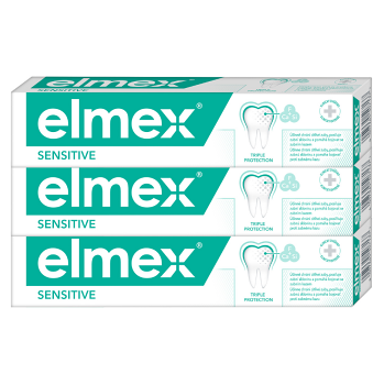 ELMEX Sensitive Zubná pasta pre citlivé zuby 3 x 75 ml (Zubné pasty na citlivé zuby a ďasná) - Čistiace, Ochranný - obrázok 1/4