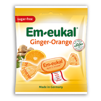 EM-EUKAL pastilky zázvor-pomaranč s vitamínmi bez cukru 50 g