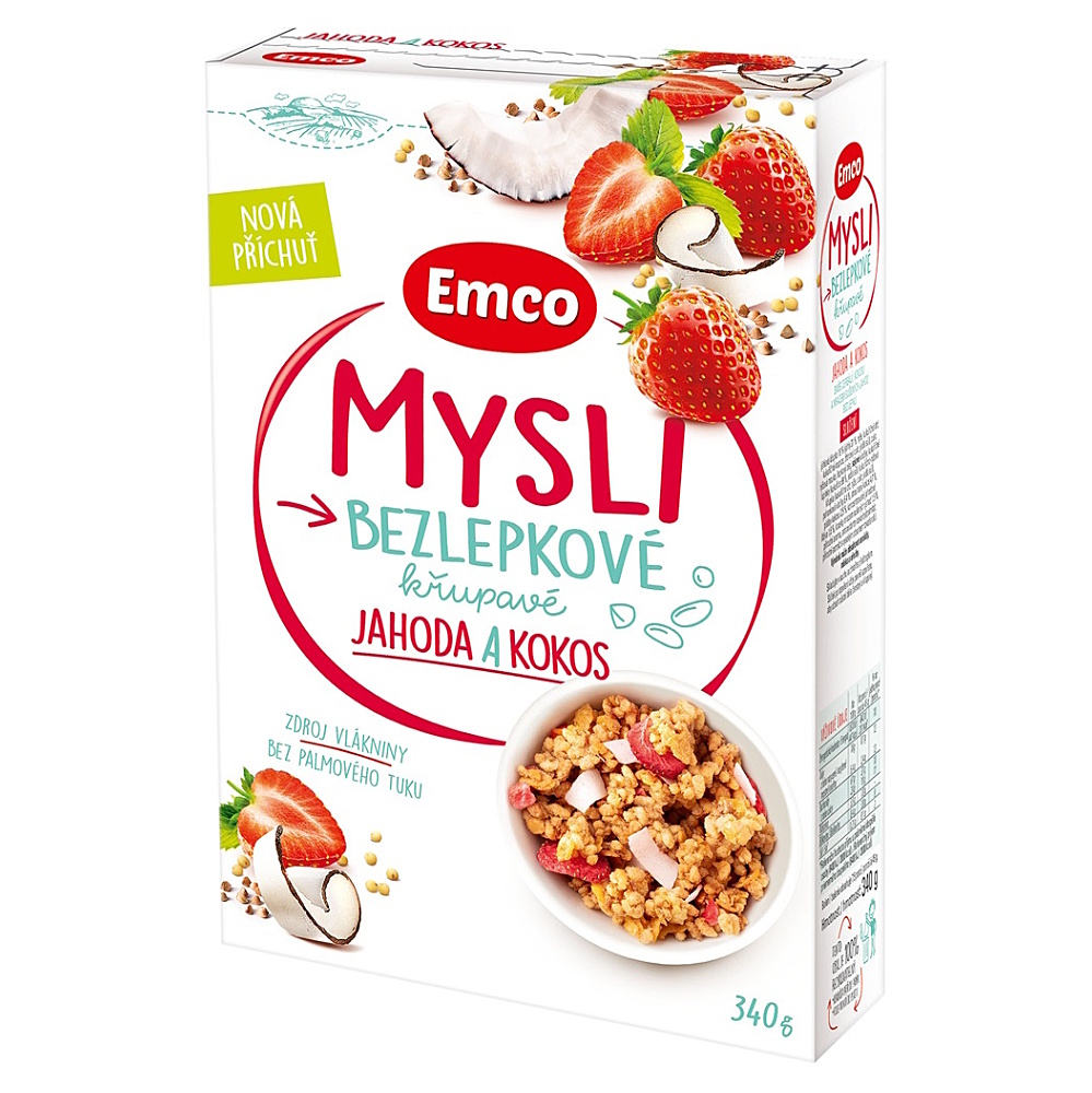 EMCO Müsli bezlepkové jahoda a kokos 340 g