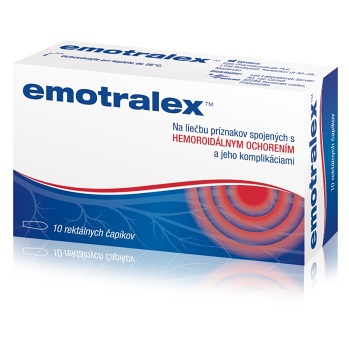 EMOTRALEX Rektálne čapíky na liečbu hemoroidov 10 ks (Na hemoroidy)