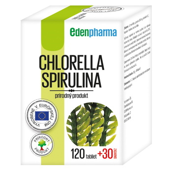 EDENPHARMA Chlorella + Spirulina tablety 120 + 30 ks ZADARMO