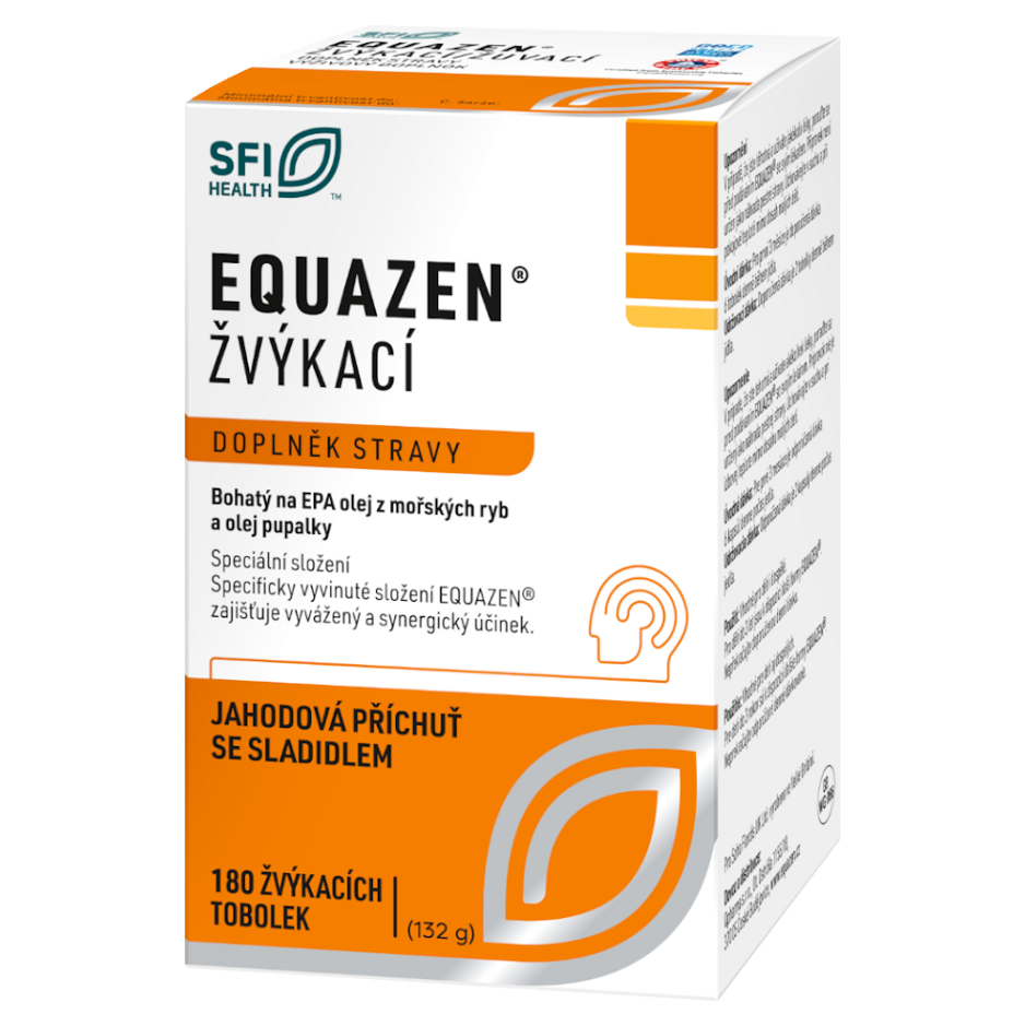 EQUAZEN jahodová príchuť žuvacie kapsuly 180 ks