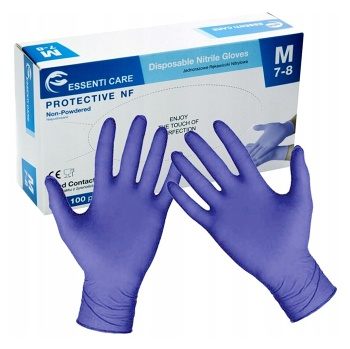 ESSENTI CARE Jednorazové nitrilové rukavice veľkosť M 100 kusov