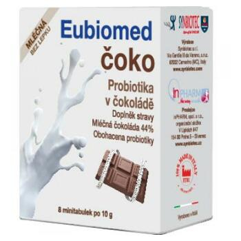 EUBIOMED Mliečna čokoláda s probiotikami 8x10 g