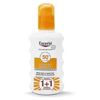 EUCERIN Sun Sensitive Protect Transparentný sprej na opaľovanie SPF 30 200 ml+ Detský sprej na opaľovanie SPF 50+ 200 ml FAMILY PACK 1+1