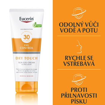 EUCERIN Sun Dry Touch krémový gél na opaľovanie SPF 30 200 ml