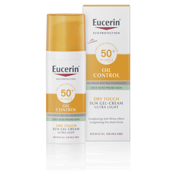 EUCERIN Sun Oil Control Opaľovací krémový gél na tvár SPF 50+ 50 ml (Dermokozmetika opaľovacie krémy) - Dermokozmetika - obrázok 1/4