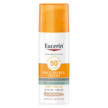 EUCERIN Sun OilControlTinted Krémový gél na opaľovanie na tvár SPF50+ tmavý 50 ml